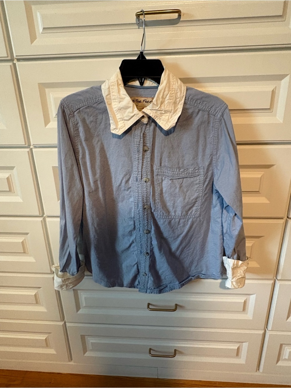We The Free Light Blue Shirt with White Collar